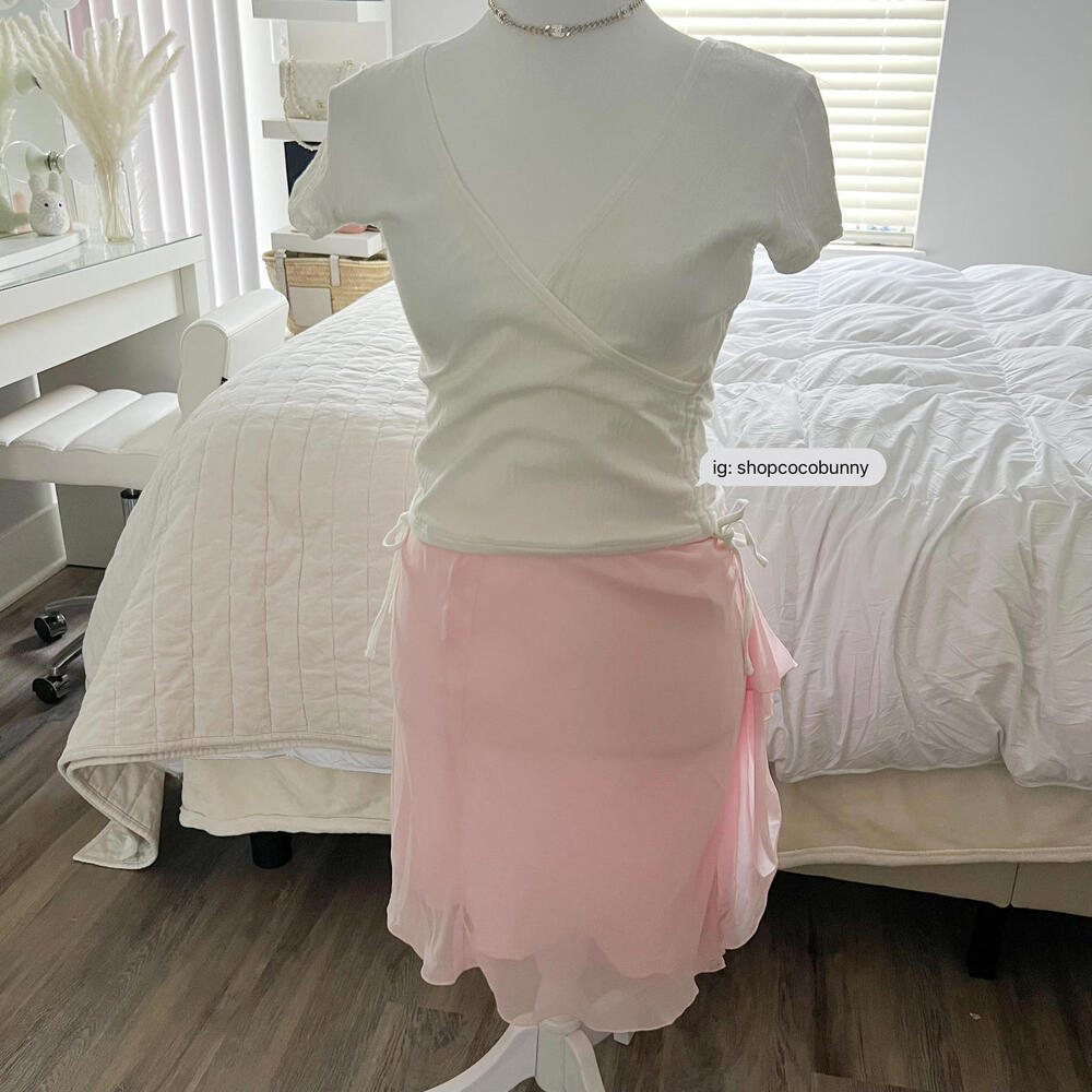 pastel pink mermaid ruffle skirt